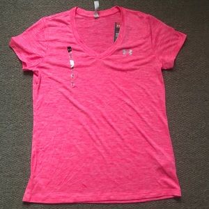 Pink under armor workout tee